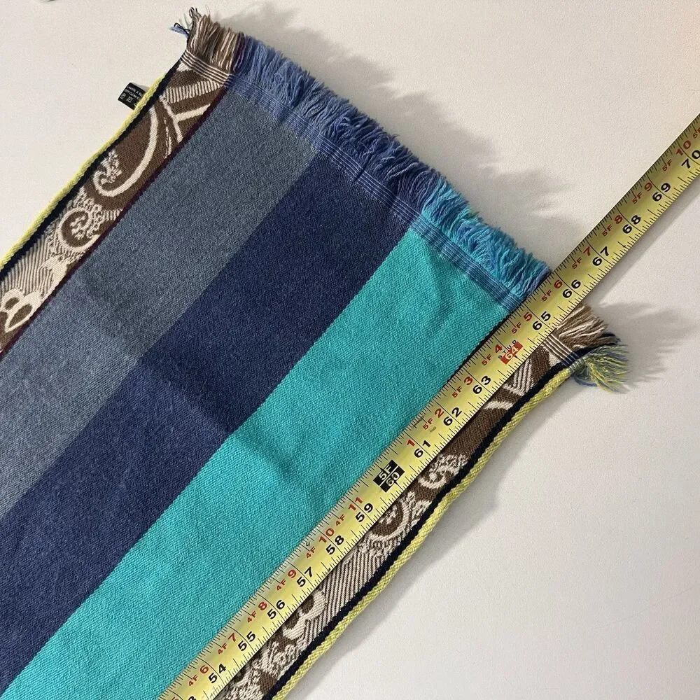 Emilio‎ Pucci Scarf Wool Cashmere Silk Paisley Tapestry Multicolor